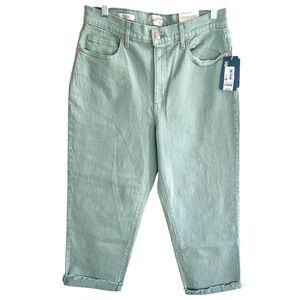 NWT Universal Thread Mint Green Vintage Straight Jeans Women Size 12 31 Sage